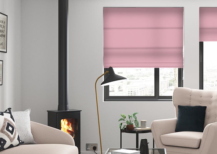 Faux Suede, Pastel Pink - Twist&Fit Roman Blind - Image 3